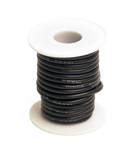 RCE1203 14 Gauge Silicone Ultra-Flex Wire; 25' Spool (Black)