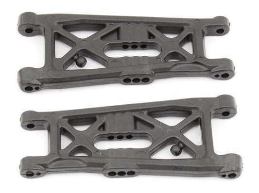 RC10B6 Factory Team Front Suspension Arms, Flat, Carbon Fiber