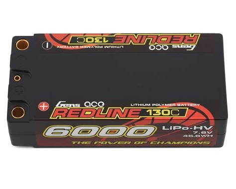 Gens Ace Redline 2S 130C LiHV Battery Pack w/5mm Bullets (7.6V/6000mAh)