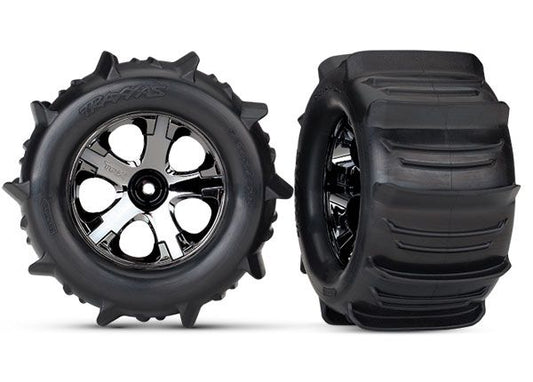 4175 T&W PADDLE TIRE/BLK CHRM WHL