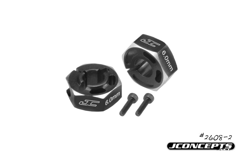 JConcepts B6/B6D 6.0mm Aluminum Lightweight Clamping Wheel Hex (2) (Black)