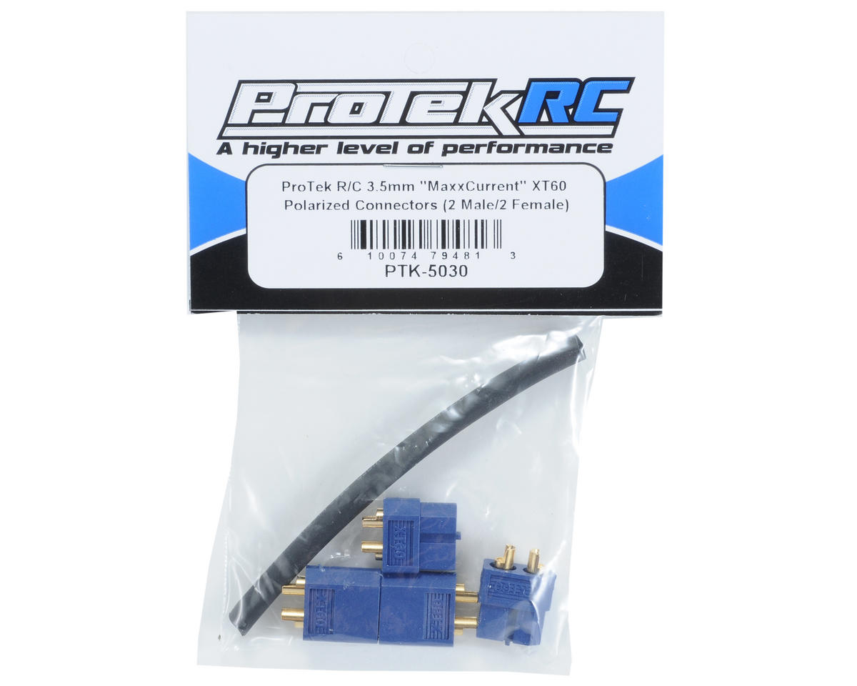 ProTek RC 3.5mm "TruCurrent" XT60 Polarized Connectors (2 Male/2 Female)