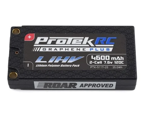 ProTek RC 2S (7.6V/4800mAh) 130C Low IR Si-Graphene + HV LCG Shorty LiPo Battery w/5mm Connectors (ROAR Approved)