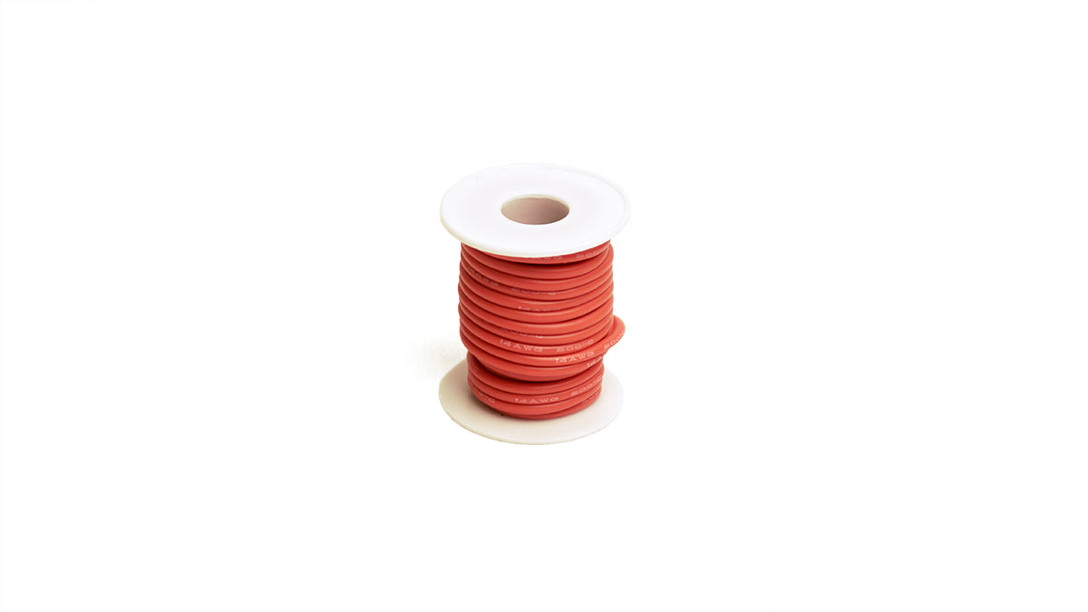 RCE1202 14 Gauge Silicone Ultra-Flex Wire; 25' Spool (Red)