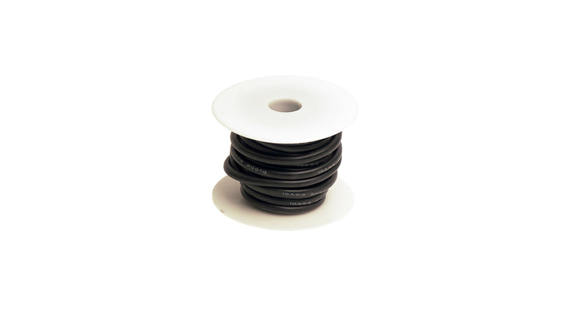 10 Gauge Silicone Ultra-Flex Wire; 25' Spool (Black) (RCE1207)