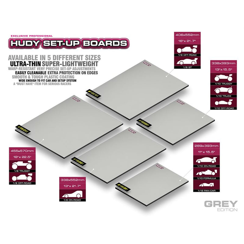 FLAT SET-UP BOARD FOR 1 / 10 OFF-ROAD - LIGHTWEIGHT - GREY