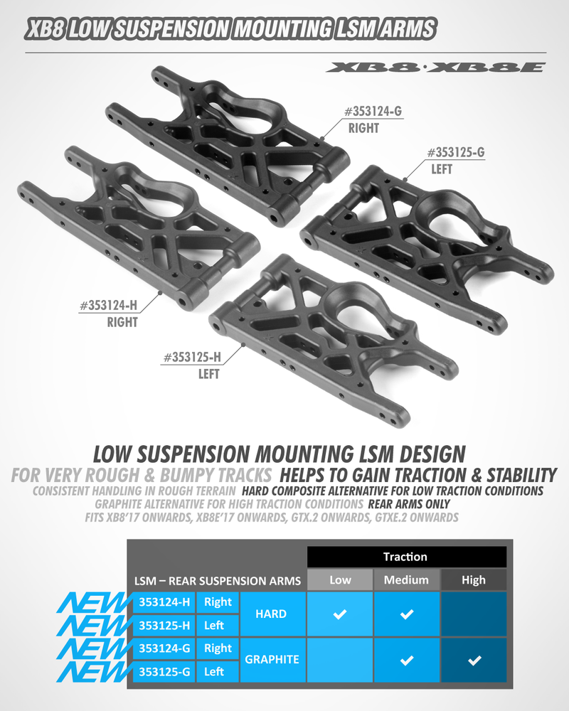 Composite Suspension Rear Arm - LSM - Left - Hard