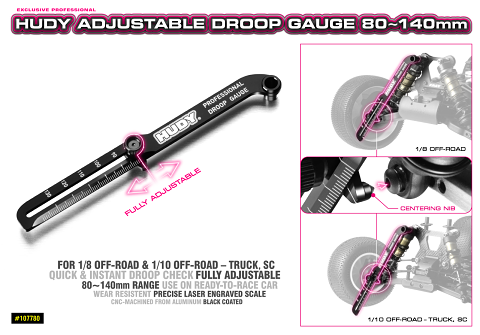 HUDY Adjustable Droop Gauge 80-140mm