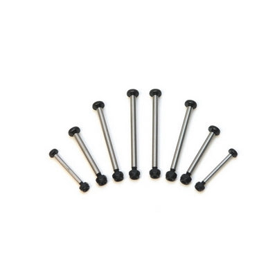 Heat-Treated, Polished Steel Locknut-style Hinge Pin Kit, Black, for Traxxas Slash/Rustler/Stampede