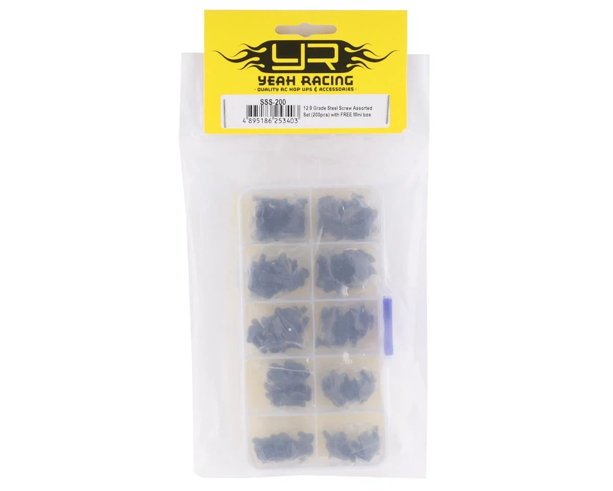 Yeah Racing 12.9 Grade Carbon Steel Screw Assorted Set (200pcs) with FREE Mini box