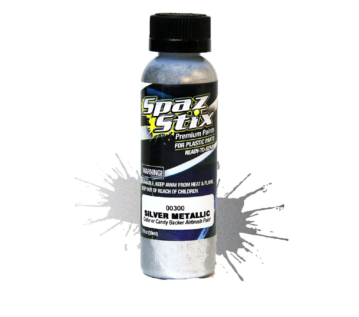 Metallic Silver/"Candy" Backer, Airbrush Ready Paint, 2oz Bottle