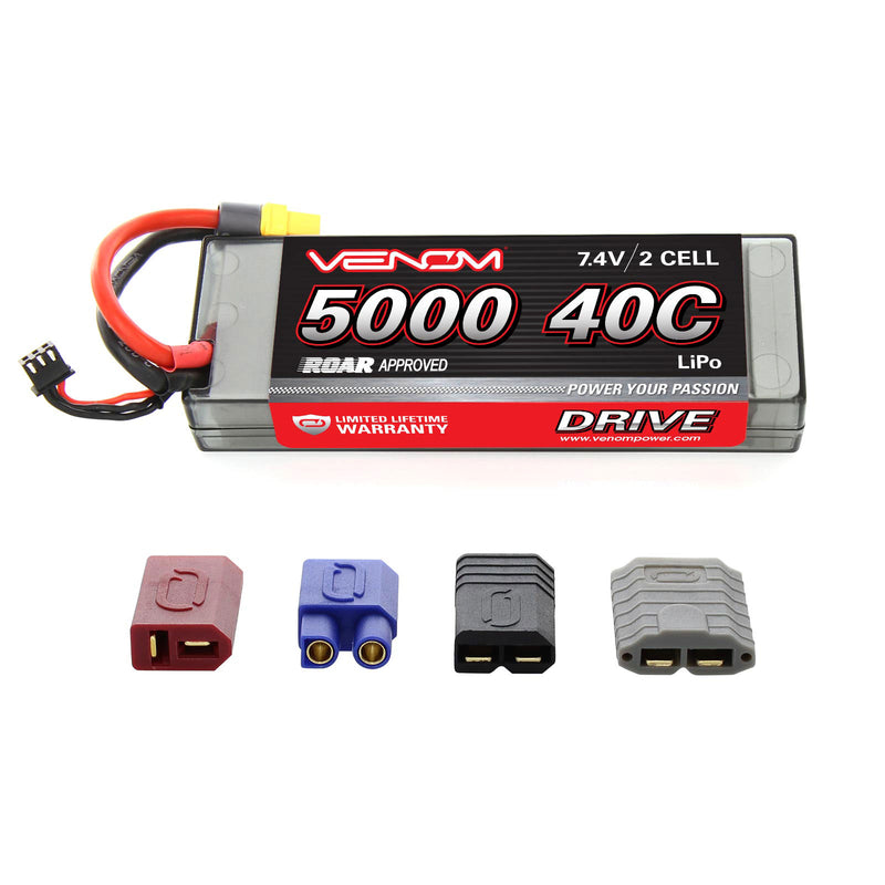 DRIVE 40C 2S 5000mAh 7.4V LiPo Hardcase ROAR Battery with UNI 2.0 Plug